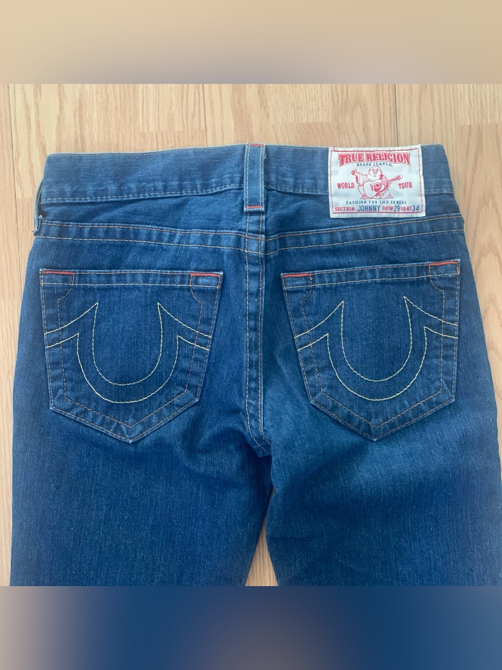 VTG True Religion Johnny Medium Blue Jeans Men’s Straight Leg Pants 100% Cotton